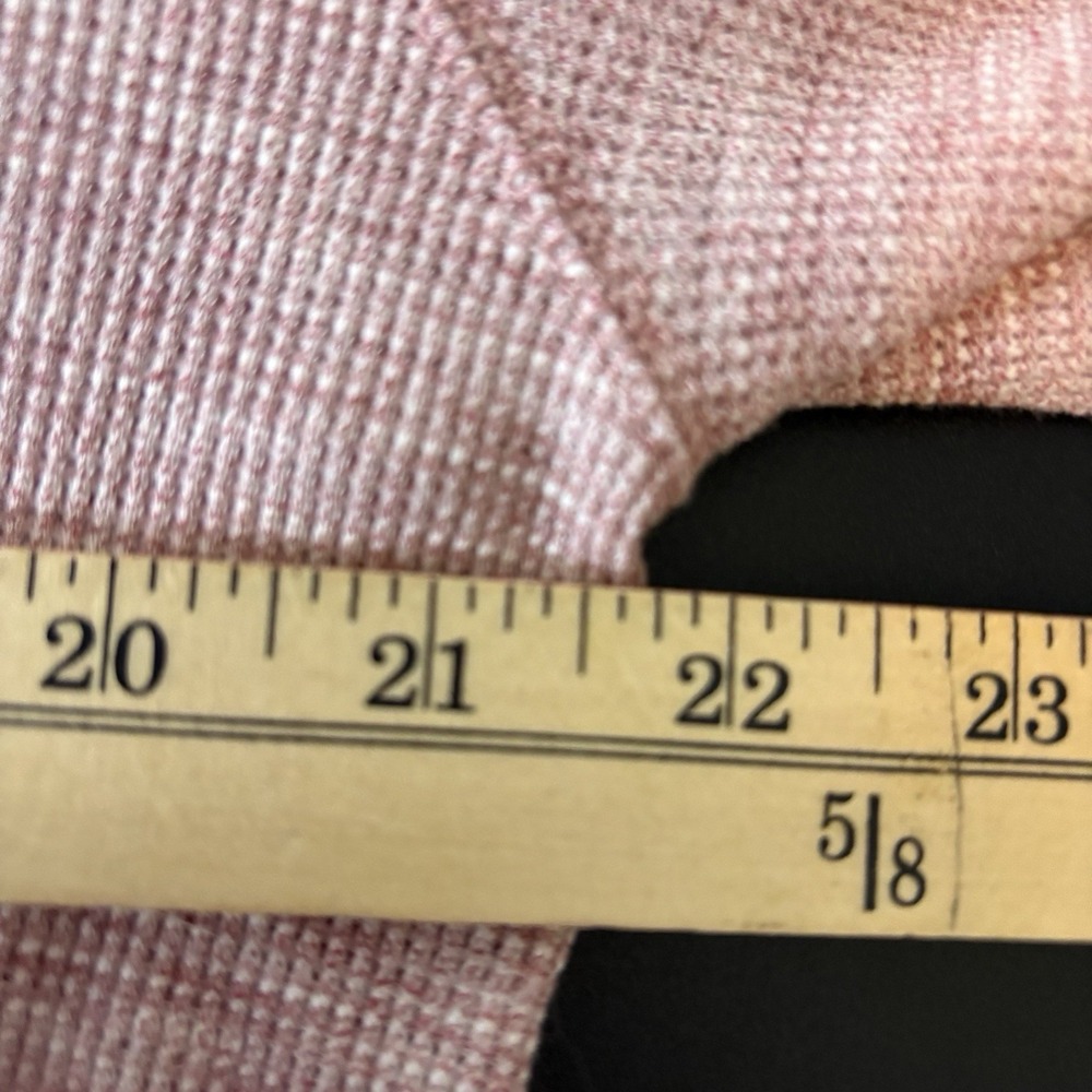 Vince Men's XL Henley Shirt Pink Marled Thermal Waffle Knit Cotton Blend - Picture 10 of 11